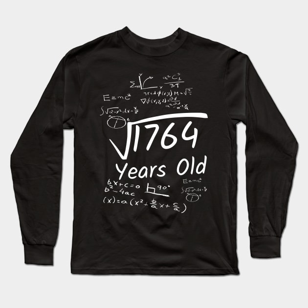 42th Birthday Math 1764 Years Old Square Root Long Sleeve T-Shirt by Imaginariux